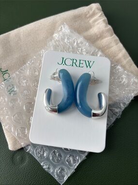 J. Crew Dual Tone Acetate Hoop Earrings